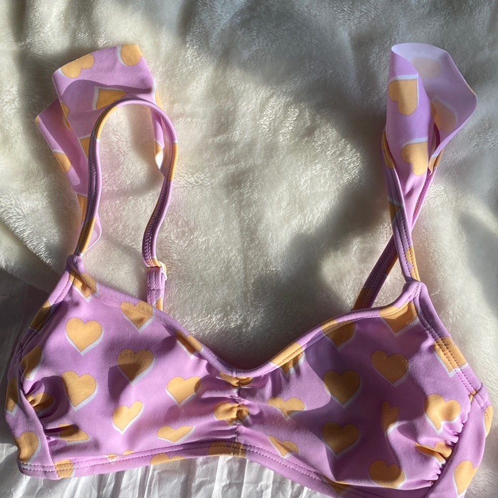 STONEY CLOVER LANE X TARGET COLLAB HEART PRINT BATHINGSUIT PREPPY BIKINI TOP 🧁
